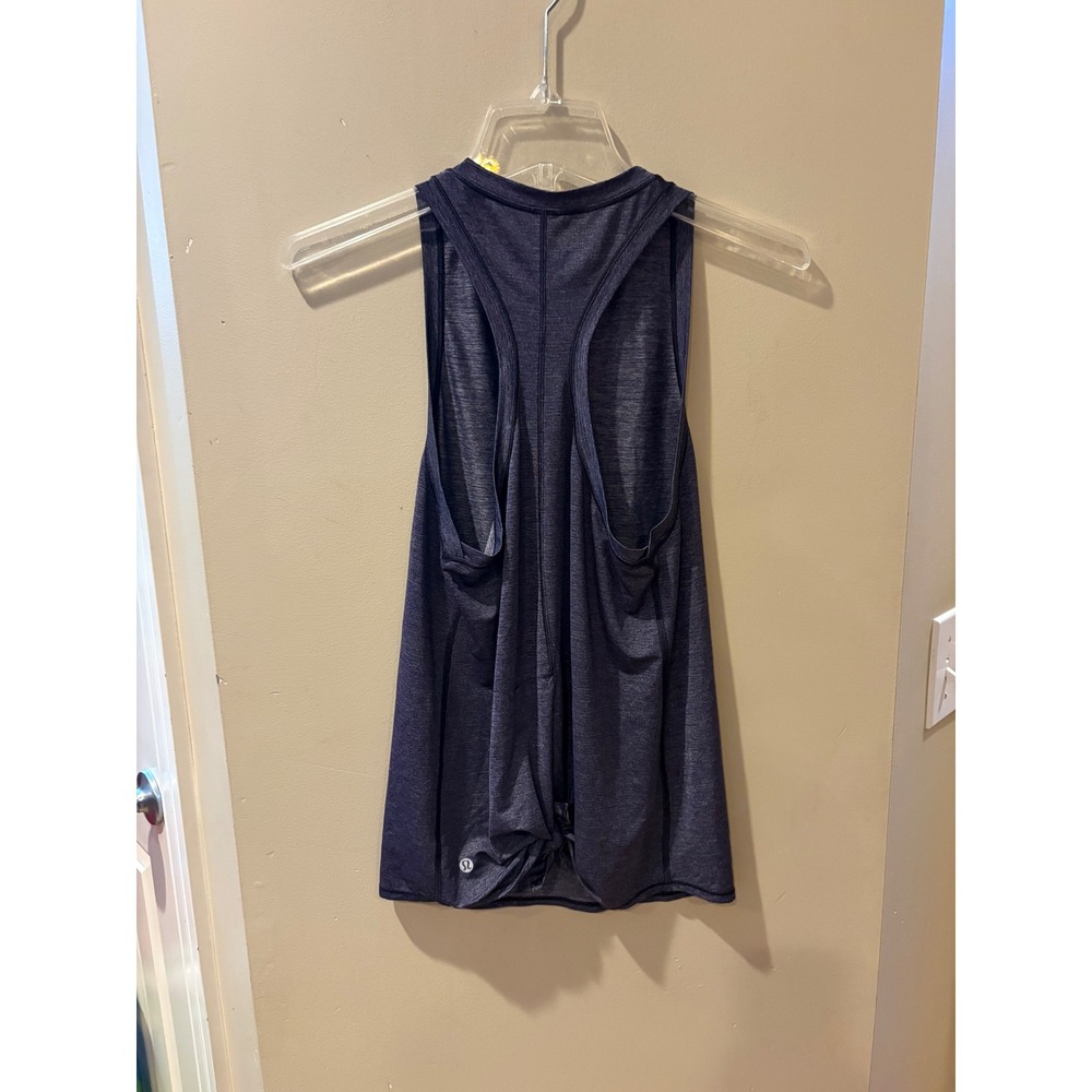 Lululemon Heathered Purple Tie Back Racerback Tank Top Activewear Womens Size 6